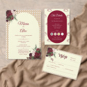 Burgundy and Ivory Arch  Wedding Details Card エンクロージャーカード (この独立クリエイターのコレクションをカスタマイズ。)