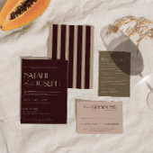 Classy Taupe Gold Old Money Wedding Details エンクロージャーカード