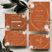 Budget Burnt Orange Fall Floral Wedding Menu