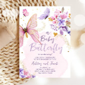 カードとギフトバタフライガーデンベビーシャワー ポスター