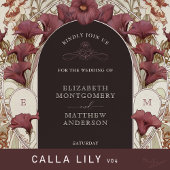 ブラックカラリリーブライダルシャワーアールヌーボーデコ 招待状