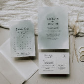 書道の緑と白のRSVP住所 シール