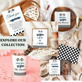 赤レースカーボーイベビーシャワー 招待状