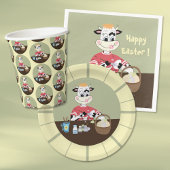 漫画のイースター茶色および緑のペーパーコースター ペーパーコースター