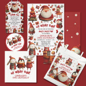 かわいい動物のおもしろいフェスティバルクリスマス子供の誕生日パーティー 招待状