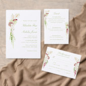 Cascading Floral Monogram Crest Wedding 招待状 (この独立クリエイターのコレクションをカスタマイズ。)