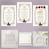 グラマラス金ゴールドホワイトアールデコスウィート16誕生日 招待状