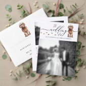 Brown Cavapoo puppy犬のオーナー結婚のスクリプトテーブル プレイスカード (この独立クリエイターのコレクションをカスタマイズ。テスト)