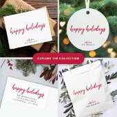 ハッピーホリデー |小モダン値化された赤クリスマススクリプト シーズンカード