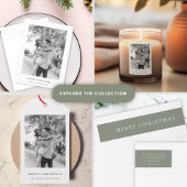 クリスマスミニマル |白シンプル黒の写真 シーズンポストカード