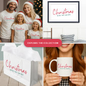 家族のクリスマス |ミニマルモダンリストの姓 スタンダードランチョンナプキン