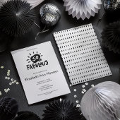 50と素晴らしいブラック/ホワイト50th誕生日ステッカー ラウンドシール