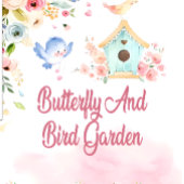 butterfly garden first birthday invitation 招待状