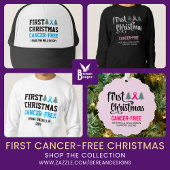 Custom FIRST CHRISTMAS Breast Cancer Free オーナメントカード