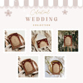 Celestial Burgundy Baroque Wedding サンキューカード