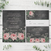 ヴィンテージシャルボードフラワーウェディングRSVP招待状 出欠カード (この独立クリエイターのコレクションをカスタマイズ。)