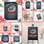 黒板スイカスケッチベビーシャワー ラウンドシール