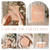 カモミールデイジーフラワーエレガントパープル誕生日 スタンダードカクテルナプキン