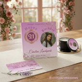 Pretty Falling Rose Gold Glitter 21st Birthday ラージペーパーバッグ