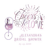 応援はワインの試飲を愛するエレガントブライダルシャワー ペーパープレート