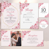 Pink Blossom Wedding – Elegant Sakura Flowers ポストカード