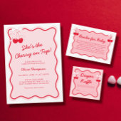 さくらんぼ上の赤ちゃんシャワー年齢のゲームカードを推測 招待状