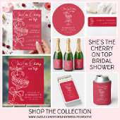 Trendy Red She's The Cherry On Top Bridal Shower 台座サイン