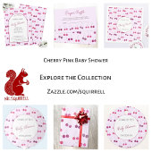 さくらんぼピンク水彩 ペーパープレート