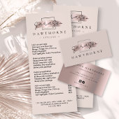 シックなブラシストロークバラ金ゴールドギフト証明書カード