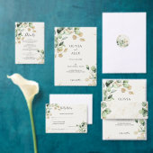 シック&ボホユーカリと金ゴールド詳細結婚ズ エンクロージャーカード (この独立クリエイターのコレクションをカスタマイズ。)