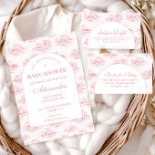 Chic French Toile Baby Shower Diapper Raffle エンクロージャーカード