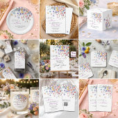 Love is in Bloom Dragonflies QR Code Bridal Shower 招待状