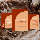 シックシンプルピーチテラコッタアー結婚チズ ゲストブック