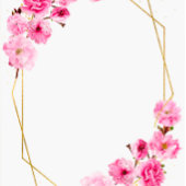 シックなピンクのさくらんぼブロッサムジオメ結婚トリ 招待状