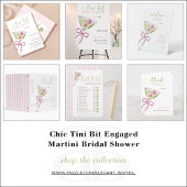 QR Code Tini Bit Engaged Martini Bridal Shower 招待状