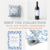 青と白のチノワセリーブライダルシャワー 招待状