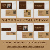 Elegant Brown Chocolatier Social Icon QR Code  スキニー名刺