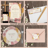 宗教的なイースターブランチモダンピンクフローラ 招待状