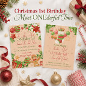 ONEderful クリスマスお祝い – 初めての誕生日 招待状