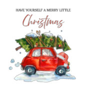 ヴィンテージクリスマスレッドカー&ツリー カード