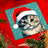 サンタハットに登場する緑の目をしたクリスマスの子猫