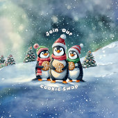 クッキー交換に参加 – ペンギン招待状 ノートカード