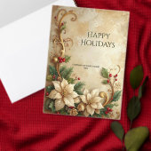 Christmas Floral Holiday Return Address Label ラベル (この独立クリエイターのコレクションをカスタマイズ。)