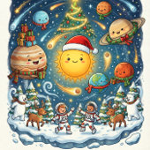 Whimsical Fun filled Solar System Christmas Party シール