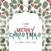 エレガント金ゴールド葉ズメリークリスマス写真 セラミックオーナメント