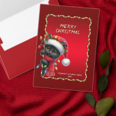 クリスマスブラックキャットホリデーギフトラベル ギフトタグ (この独立クリエイターのコレクションをカスタマイズ。)