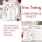 Wine Lover Holiday Christmas Tasting Party Custom ギフトタグ