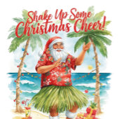 サンタクロースとサーフボードからハワイのクリスマス シーズンカード