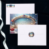 クリスマスジュエルフレームホリデーステッカー スクエアシール