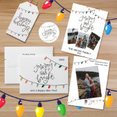 小さなメリークリスマスのライトストリング写真 シーズンカード